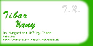tibor many business card